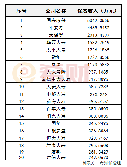 2018年人身保险公司原保费收入排名情况,2018年人寿保险公司原保费收入排名情况 2018年人身保险公司原保费收入排名情况,2018年人寿保险公司原保费收入排名情况